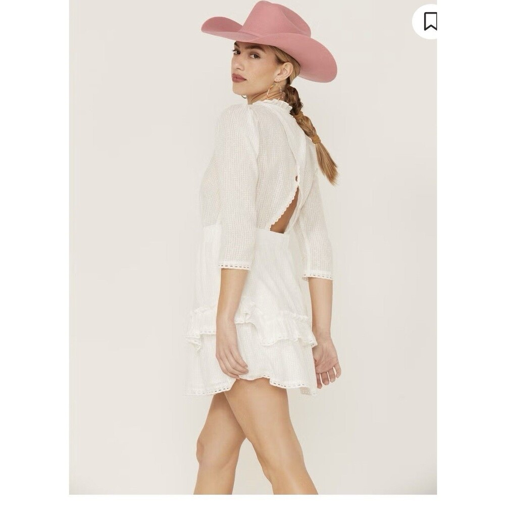 Heartloom Kelsa Eyelet Lace Cotton Dress White S Western Cottagecore Coastal